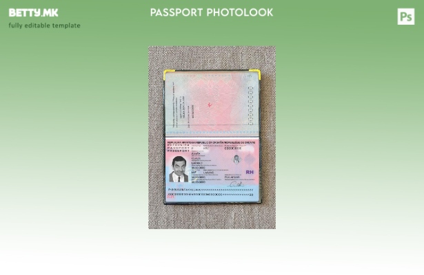 Шаблон за изглед на фотографија од пасош на Хрватска во модерен стил